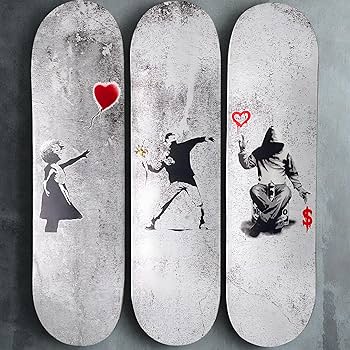 Banksy スケートデッキ　バンクシー Amazon.co.jp: (バンクシー) Banksy スケートボードキャンバス
